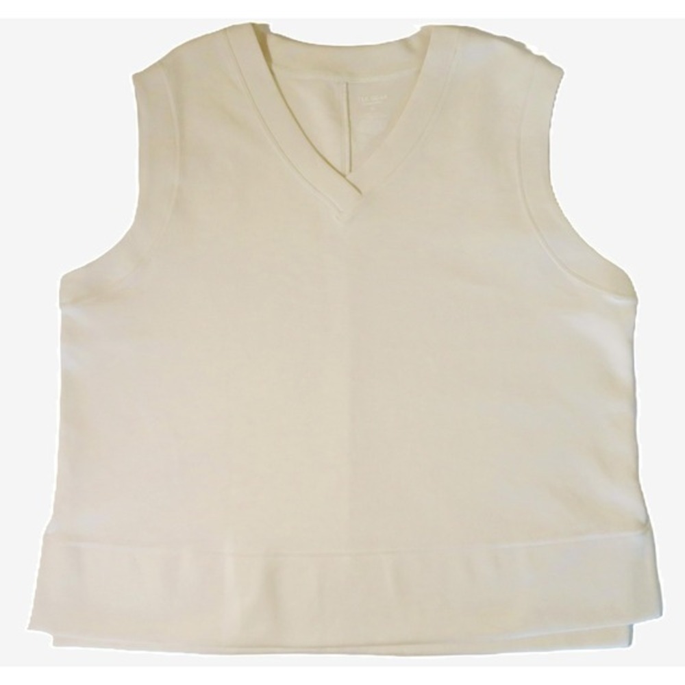 tek gear Cream V-Neck Sleeveless Sweatshirt Top